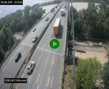 <h2>Webcam sur le périphérique de Bordeaux à l'est de la ville. Caméra située sur le Pont Mitterand sur la N230</h2>