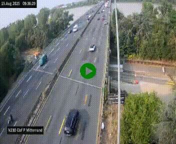 <h2>Webcam sur le périphérique de Bordeaux à l'est de la ville. Caméra située sur le Pont Mitterand sur la N230</h2>