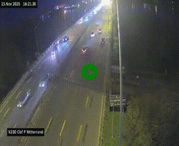 Webcam sur le périphérique de Bordeaux à l'est de la ville. Caméra située sur le Pont Mitterand sur la N230