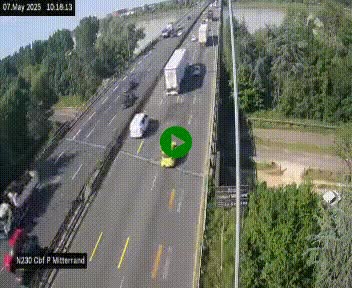 Webcam sur le périphérique de Bordeaux à l'est de la ville. Caméra située sur le Pont Mitterand sur la N230