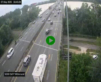 Webcam sur le périphérique de Bordeaux à l'est de la ville. Caméra située sur le Pont Mitterand sur la N230