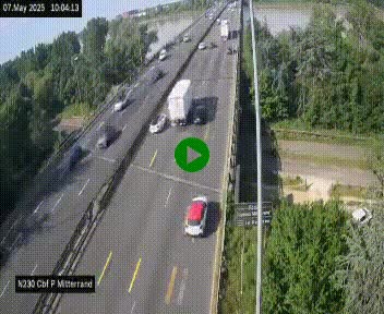 Webcam sur le périphérique de Bordeaux à l'est de la ville. Caméra située sur le Pont Mitterand sur la N230