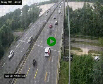Webcam sur le périphérique de Bordeaux à l'est de la ville. Caméra située sur le Pont Mitterand sur la N230