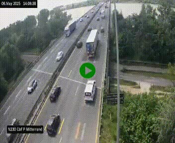 Webcam sur le périphérique de Bordeaux à l'est de la ville. Caméra située sur le Pont Mitterand sur la N230