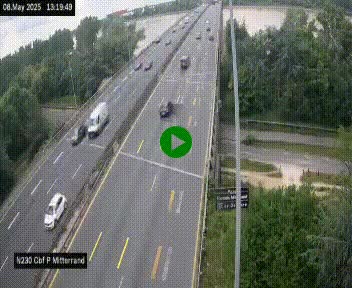 Webcam sur le périphérique de Bordeaux à l'est de la ville. Caméra située sur le Pont Mitterand sur la N230