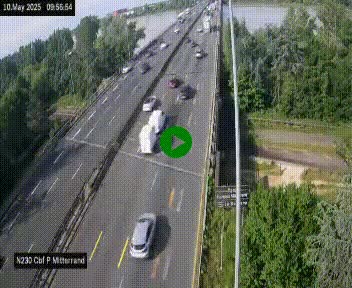 Webcam sur le périphérique de Bordeaux à l'est de la ville. Caméra située sur le Pont Mitterand sur la N230