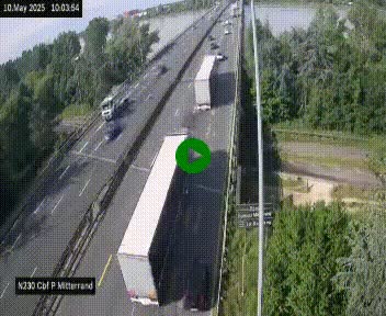 Webcam sur le périphérique de Bordeaux à l'est de la ville. Caméra située sur le Pont Mitterand sur la N230