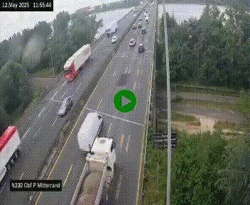 Webcam sur le périphérique de Bordeaux à l'est de la ville. Caméra située sur le Pont Mitterand sur la N230