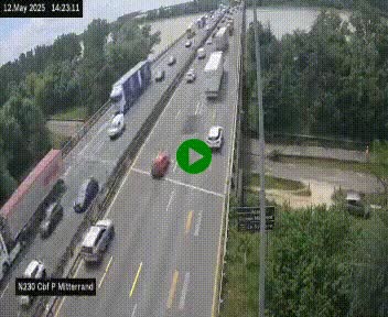 Webcam sur le périphérique de Bordeaux à l'est de la ville. Caméra située sur le Pont Mitterand sur la N230