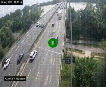 Webcam sur le périphérique de Bordeaux à l'est de la ville. Caméra située sur le Pont Mitterand sur la N230