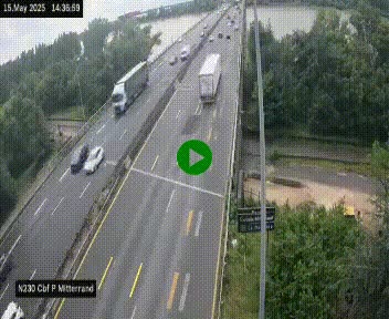 Webcam sur le périphérique de Bordeaux à l'est de la ville. Caméra située sur le Pont Mitterand sur la N230