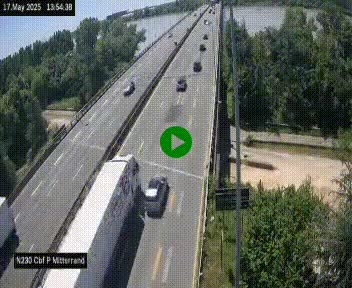 Webcam sur le périphérique de Bordeaux à l'est de la ville. Caméra située sur le Pont Mitterand sur la N230