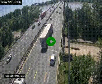 Webcam sur le périphérique de Bordeaux à l'est de la ville. Caméra située sur le Pont Mitterand sur la N230