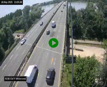Webcam sur le périphérique de Bordeaux à l'est de la ville. Caméra située sur le Pont Mitterand sur la N230
