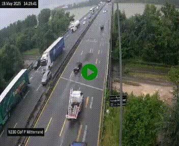 Webcam sur le périphérique de Bordeaux à l'est de la ville. Caméra située sur le Pont Mitterand sur la N230