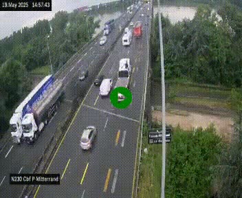 Webcam sur le périphérique de Bordeaux à l'est de la ville. Caméra située sur le Pont Mitterand sur la N230