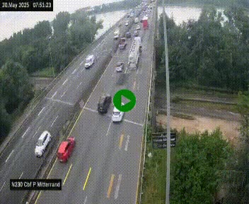 Webcam sur le périphérique de Bordeaux à l'est de la ville. Caméra située sur le Pont Mitterand sur la N230