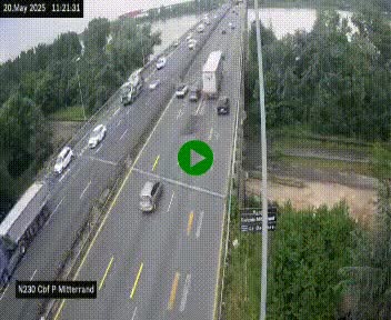 Webcam sur le périphérique de Bordeaux à l'est de la ville. Caméra située sur le Pont Mitterand sur la N230