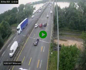 Webcam sur le périphérique de Bordeaux à l'est de la ville. Caméra située sur le Pont Mitterand sur la N230