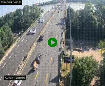 Webcam sur le périphérique de Bordeaux à l'est de la ville. Caméra située sur le Pont Mitterand sur la N230