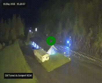 Webcam à l'entrée du tunnel du Somport, côté français, sur la N134, dans les Pyrénées, en direction de l'Espagne, à 1116 mètres d'altitude
