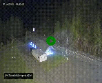 <h2>Webcam à l'entrée du tunnel du Somport, côté français, sur la N134, dans les Pyrénées, en direction de l'Espagne, à 1116 mètres d'altitude</h2>