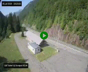 <h2>Webcam à l'entrée du tunnel du Somport, côté français, sur la N134, dans les Pyrénées, en direction de l'Espagne, à 1116 mètres d'altitude</h2>