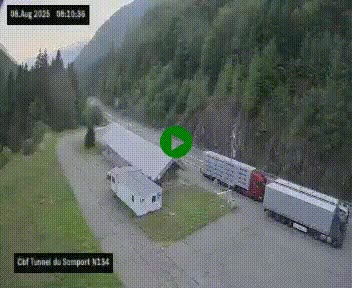 <h2>Webcam à l'entrée du tunnel du Somport, côté français, sur la N134, dans les Pyrénées, en direction de l'Espagne, à 1116 mètres d'altitude</h2>