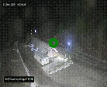 <h2>Webcam à l'entrée du tunnel du Somport, côté français, sur la N134, dans les Pyrénées, en direction de l'Espagne, à 1116 mètres d'altitude</h2>