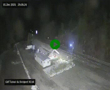 <h2>Webcam à l'entrée du tunnel du Somport, côté français, sur la N134, dans les Pyrénées, en direction de l'Espagne, à 1116 mètres d'altitude</h2>