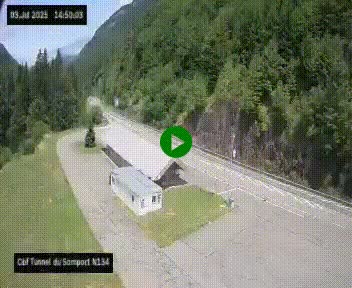 <h2>Webcam à l'entrée du tunnel du Somport, côté français, sur la N134, dans les Pyrénées, en direction de l'Espagne, à 1116 mètres d'altitude</h2>
