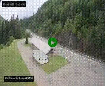 <h2>Webcam à l'entrée du tunnel du Somport, côté français, sur la N134, dans les Pyrénées, en direction de l'Espagne, à 1116 mètres d'altitude</h2>