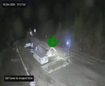 <h2>Webcam à l'entrée du tunnel du Somport, côté français, sur la N134, dans les Pyrénées, en direction de l'Espagne, à 1116 mètres d'altitude</h2>