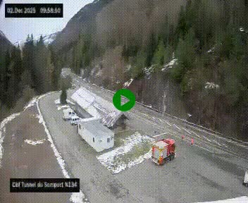 <h2>Webcam à l'entrée du tunnel du Somport, côté français, sur la N134, dans les Pyrénées, en direction de l'Espagne, à 1116 mètres d'altitude</h2>