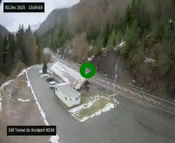 <h2>Webcam à l'entrée du tunnel du Somport, côté français, sur la N134, dans les Pyrénées, en direction de l'Espagne, à 1116 mètres d'altitude</h2>