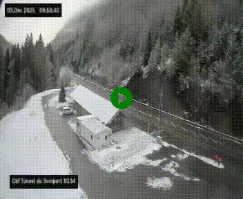 <h2>Webcam à l'entrée du tunnel du Somport, côté français, sur la N134, dans les Pyrénées, en direction de l'Espagne, à 1116 mètres d'altitude</h2>