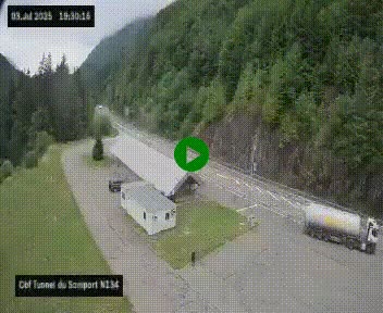 <h2>Webcam à l'entrée du tunnel du Somport, côté français, sur la N134, dans les Pyrénées, en direction de l'Espagne, à 1116 mètres d'altitude</h2>