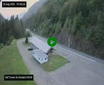 <h2>Webcam à l'entrée du tunnel du Somport, côté français, sur la N134, dans les Pyrénées, en direction de l'Espagne, à 1116 mètres d'altitude</h2>