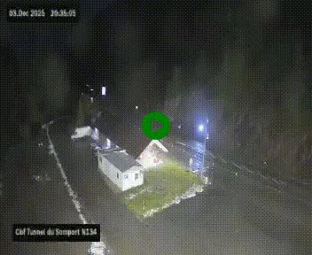 <h2>Webcam à l'entrée du tunnel du Somport, côté français, sur la N134, dans les Pyrénées, en direction de l'Espagne, à 1116 mètres d'altitude</h2>