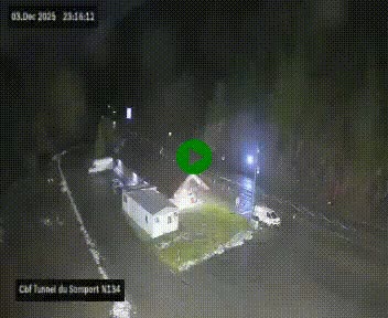 <h2>Webcam à l'entrée du tunnel du Somport, côté français, sur la N134, dans les Pyrénées, en direction de l'Espagne, à 1116 mètres d'altitude</h2>