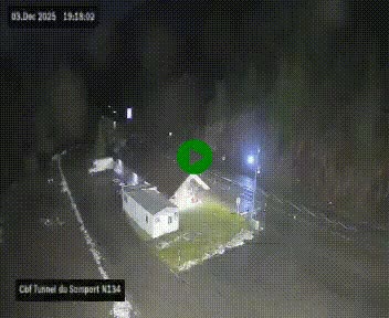 <h2>Webcam à l'entrée du tunnel du Somport, côté français, sur la N134, dans les Pyrénées, en direction de l'Espagne, à 1116 mètres d'altitude</h2>