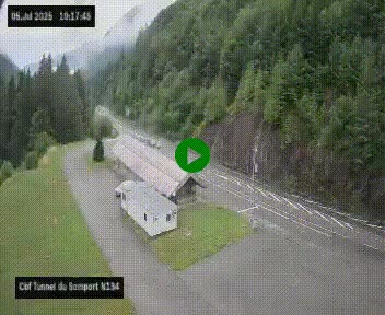 <h2>Webcam à l'entrée du tunnel du Somport, côté français, sur la N134, dans les Pyrénées, en direction de l'Espagne, à 1116 mètres d'altitude</h2>