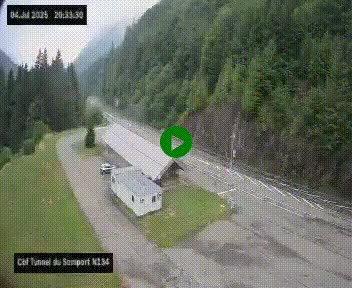 <h2>Webcam à l'entrée du tunnel du Somport, côté français, sur la N134, dans les Pyrénées, en direction de l'Espagne, à 1116 mètres d'altitude</h2>