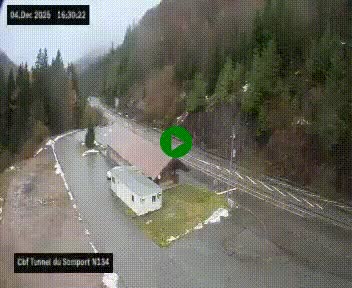 <h2>Webcam à l'entrée du tunnel du Somport, côté français, sur la N134, dans les Pyrénées, en direction de l'Espagne, à 1116 mètres d'altitude</h2>