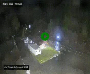 <h2>Webcam à l'entrée du tunnel du Somport, côté français, sur la N134, dans les Pyrénées, en direction de l'Espagne, à 1116 mètres d'altitude</h2>
