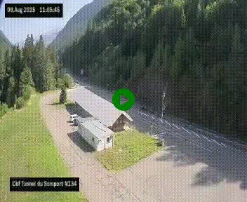 <h2>Webcam à l'entrée du tunnel du Somport, côté français, sur la N134, dans les Pyrénées, en direction de l'Espagne, à 1116 mètres d'altitude</h2>