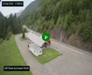<h2>Webcam à l'entrée du tunnel du Somport, côté français, sur la N134, dans les Pyrénées, en direction de l'Espagne, à 1116 mètres d'altitude</h2>