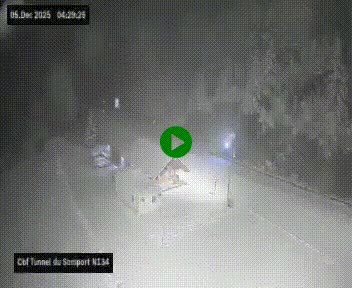<h2>Webcam à l'entrée du tunnel du Somport, côté français, sur la N134, dans les Pyrénées, en direction de l'Espagne, à 1116 mètres d'altitude</h2>