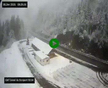 <h2>Webcam à l'entrée du tunnel du Somport, côté français, sur la N134, dans les Pyrénées, en direction de l'Espagne, à 1116 mètres d'altitude</h2>