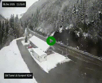 <h2>Webcam à l'entrée du tunnel du Somport, côté français, sur la N134, dans les Pyrénées, en direction de l'Espagne, à 1116 mètres d'altitude</h2>